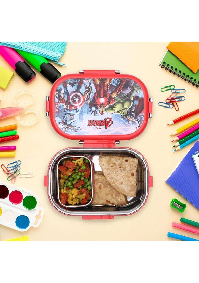 JAYPEE Inner Stainless Steel Insulated Lunch Box Missteel Avenger Printed Airtight | 500 ml | 16.9 fl oz | BPA Free - Indya