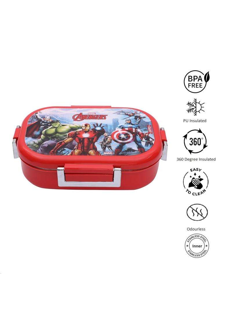 JAYPEE Inner Stainless Steel Insulated Lunch Box Missteel Avenger Printed Airtight | 500 ml | 16.9 fl oz | BPA Free - Indya