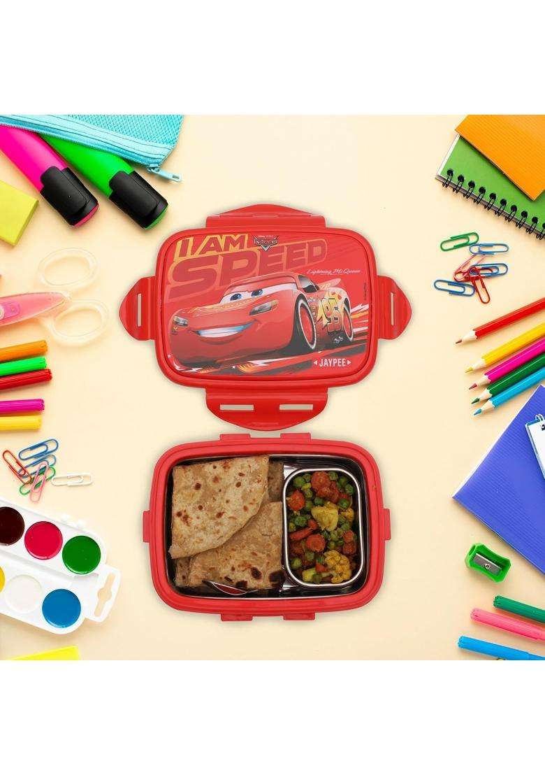 JAYPEE Steel Tek Jr. Insulated Lunch Box Disney Car | 400 ml | 13.5 fl oz | BPA Free - Indya