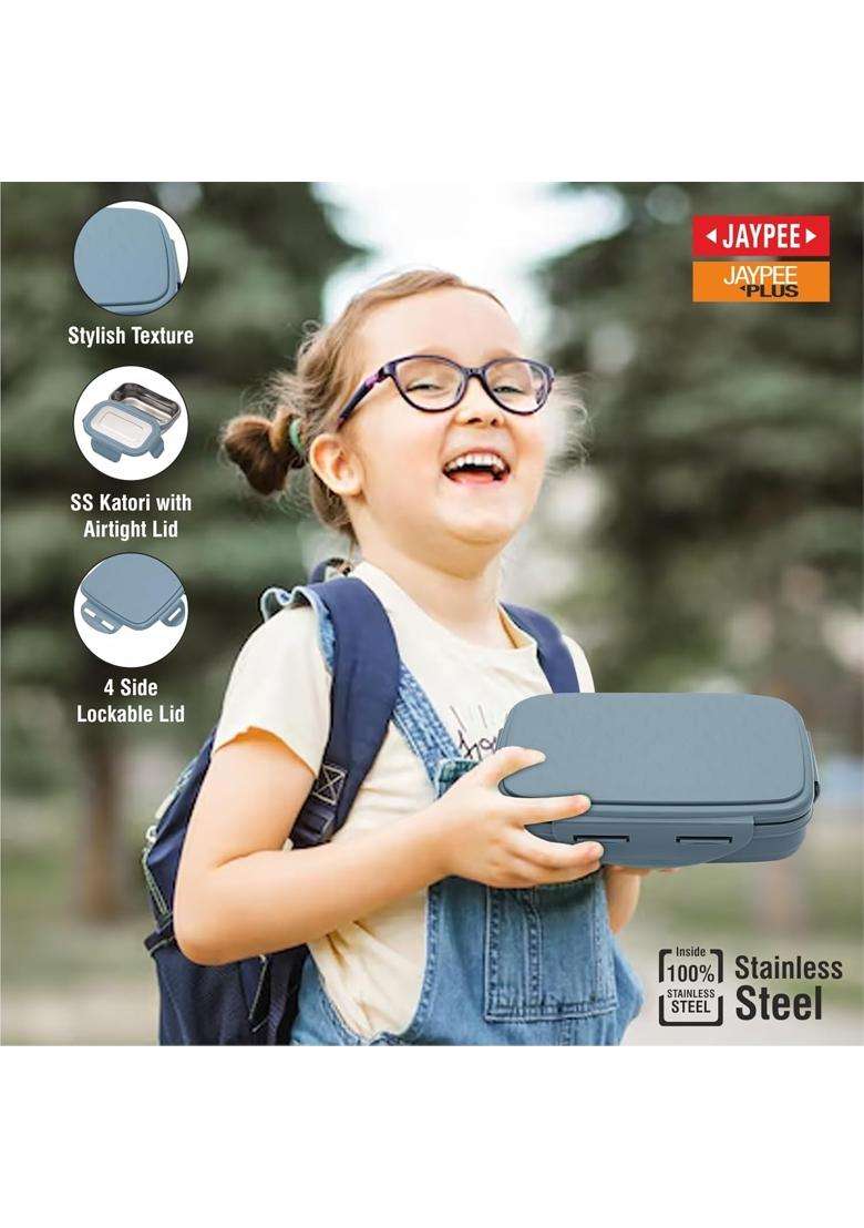 JAYPEE Inner Stainless Steel Insulated Lunch Box Wavesteel Jr. Peacock Plum | 500 ml | 16.9 fl oz | BPA Free | Food Safe - Indya