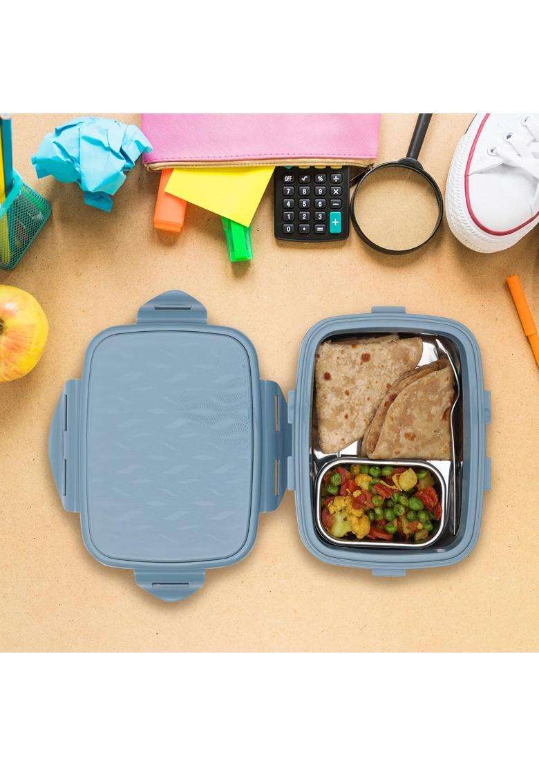 JAYPEE Inner Stainless Steel Insulated Lunch Box Wavesteel Jr. Peacock Plum | 500 ml | 16.9 fl oz | BPA Free | Food Safe - Indya