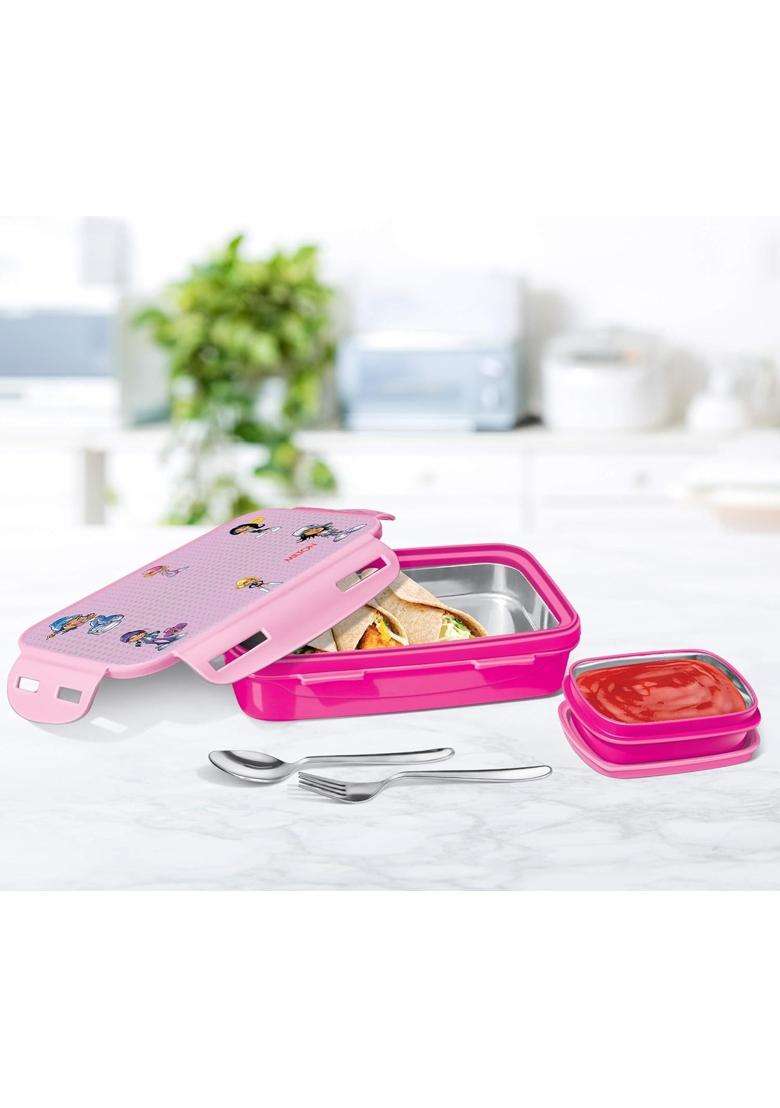 MILTON Steely Deluxe Mini Tiffin Box Steel Insulated Inner Stainless Steel Containers | 400 ml | 13.5 fl oz | Leak Proof - Indya