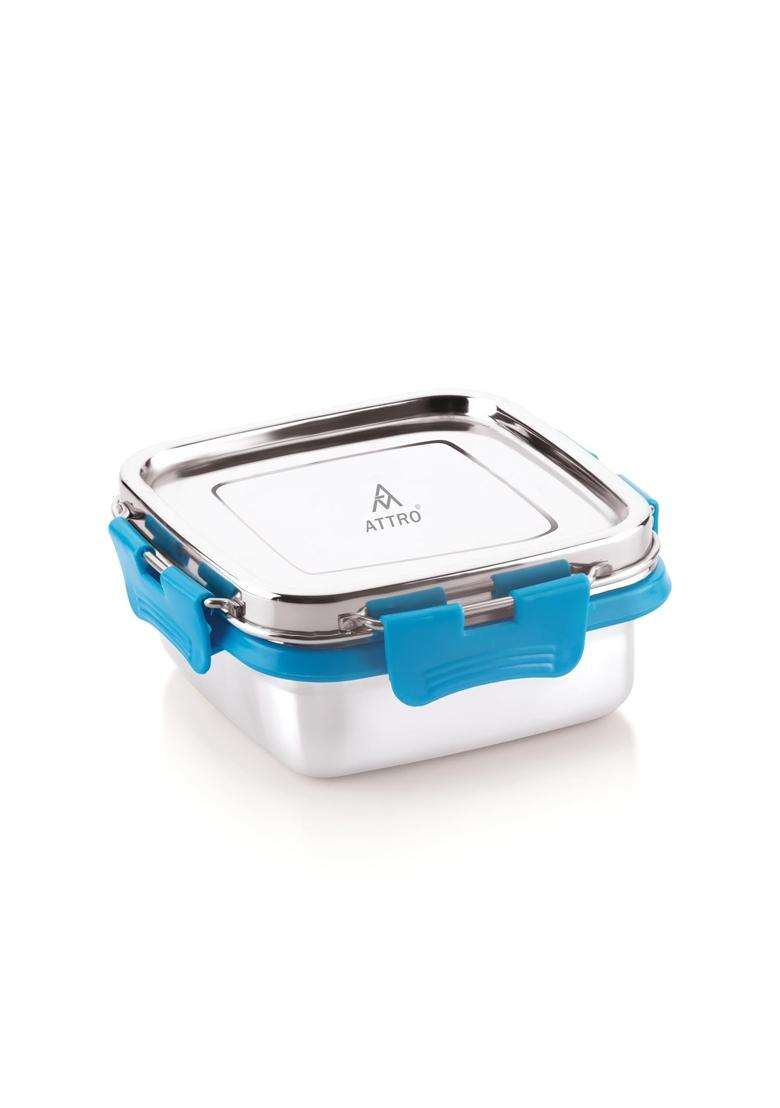 ATTRO Shine Stainless Steel Lunch Box | 400 ml | 13.5 fl oz | Microwave Safe | Leak Proof - Indya