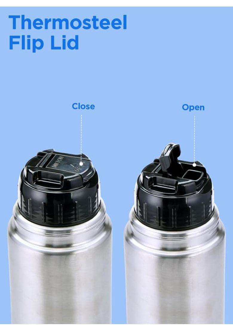 MILTON Flip Lid 1000 Thermosteel Water Bottle | 1 L | 1.1 Qt | Leak Proof | Insulated - Indya