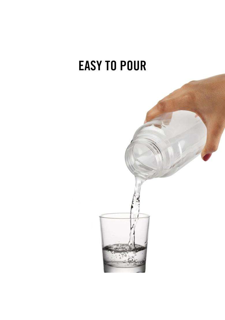 CELLO H2O Round Unbreakable Plastic Water Bottle Premium Edition | 1 L | 1.1 Qt | Leak Proof - Indya