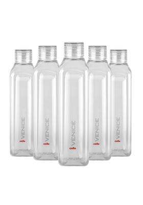 CELLO Venice Exclusive Edition Water Bottles Pcs for Daily Use Transparent | 1000 ml | 33.8 fl oz | 5-Piece Set | BPA Free | Leak Proof