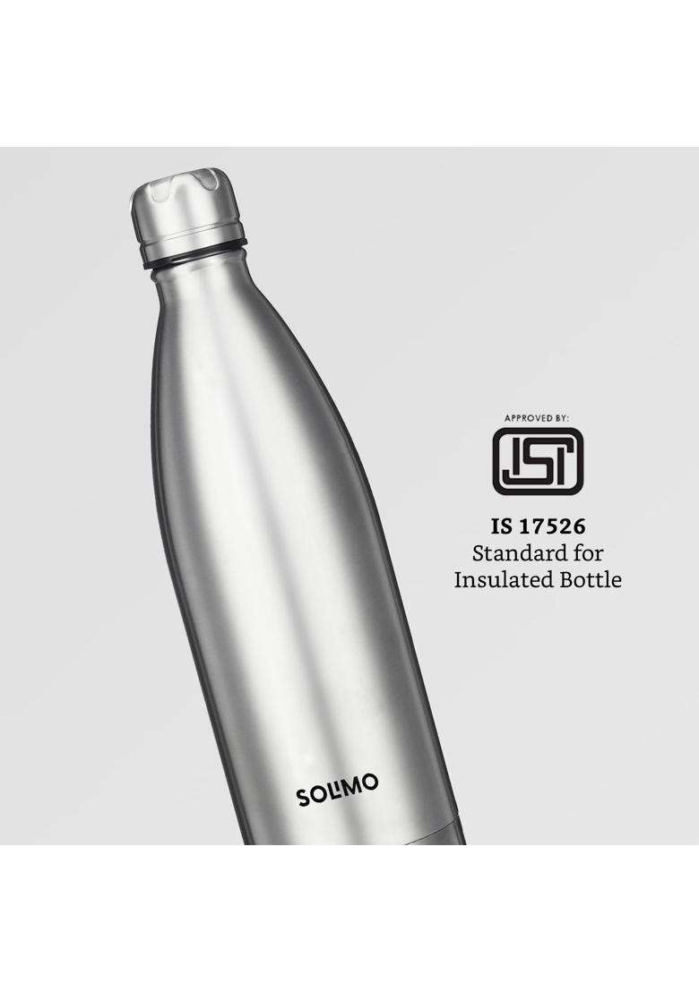 Solimo Amazon Brand Solimo Stainless Steel Insulated Cola Bottle | 1000 ml | 33.8 fl oz | BPA Free | Leak Proof | Food Safe - Indya