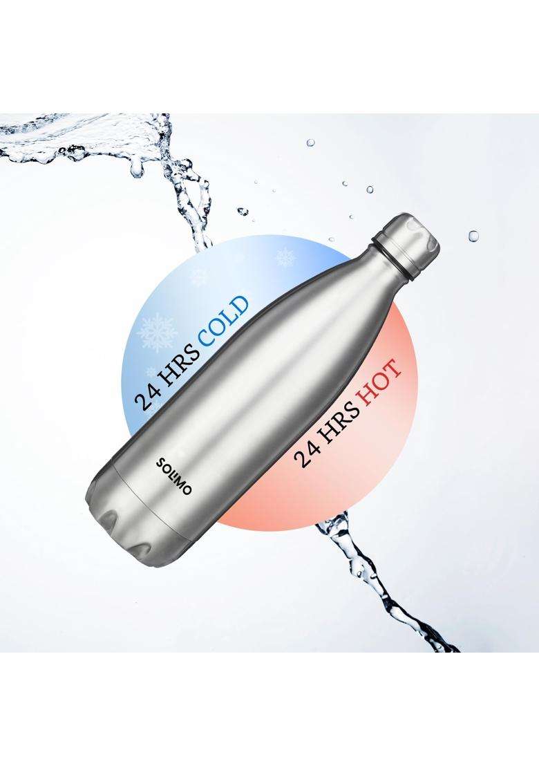 Solimo Amazon Brand Solimo Stainless Steel Insulated Cola Bottle | 1000 ml | 33.8 fl oz | BPA Free | Leak Proof | Food Safe - Indya