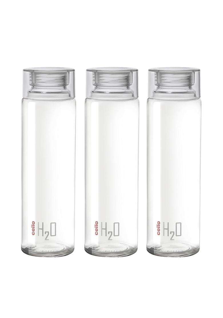 CELLO H2O Premium Edition Water Bottles | 1000 ml | 33.8 fl oz | 3-Piece Set | BPA Free | Leak Proof | Food Safe - Indya