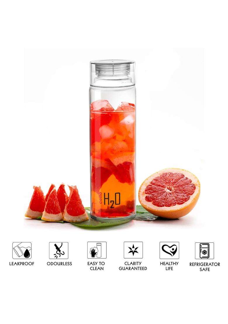 CELLO H2O Premium Edition Water Bottles | 1000 ml | 33.8 fl oz | 3-Piece Set | BPA Free | Leak Proof | Food Safe - Indya