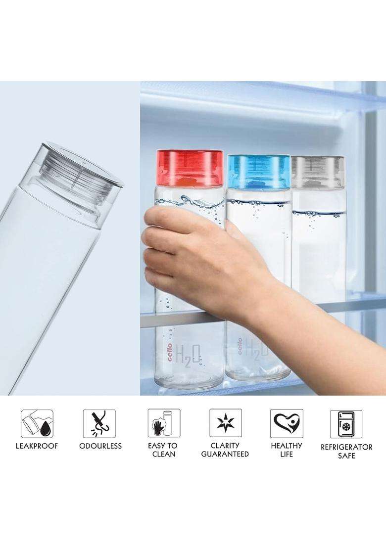 CELLO H2O Premium Edition Water Bottles | 1000 ml | 33.8 fl oz | 3-Piece Set | BPA Free | Leak Proof | Food Safe - Indya