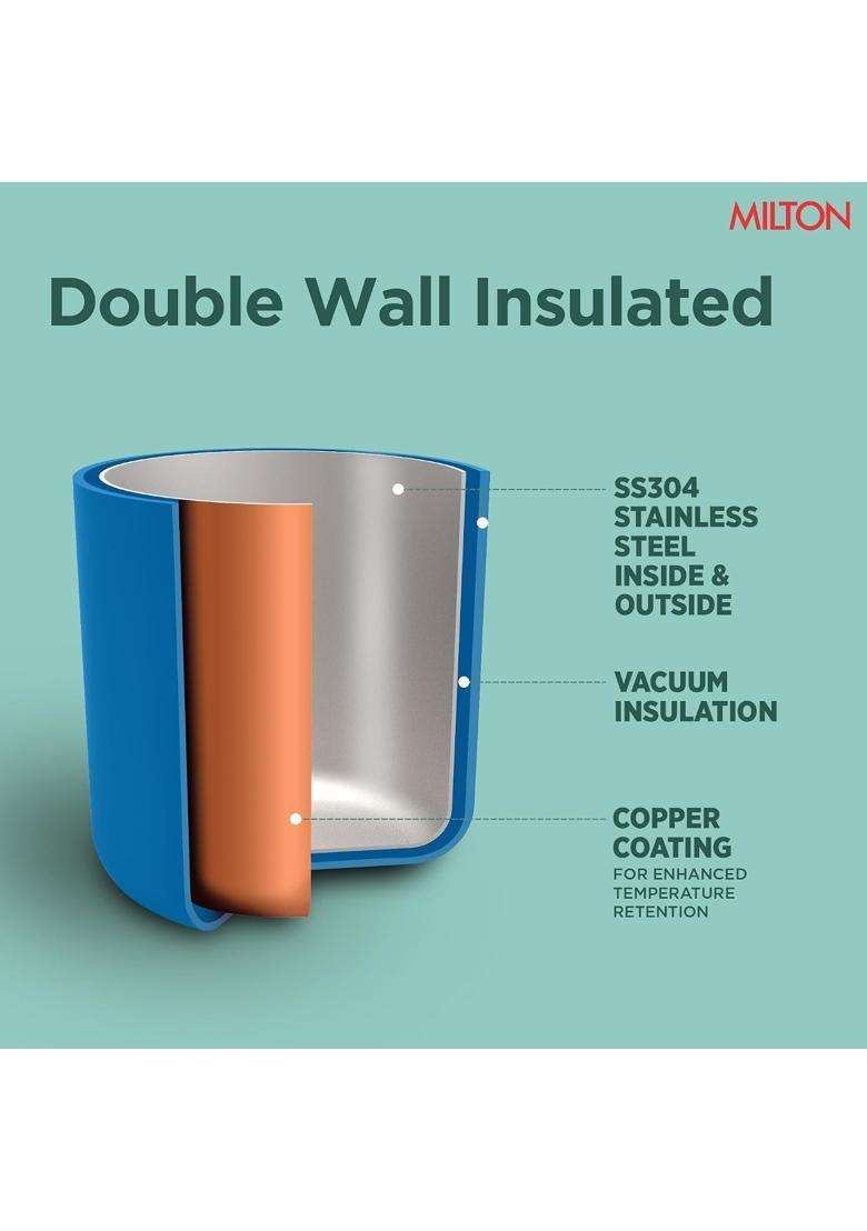 MILTON Duo DLX 1000 Thermosteel Bottle | 1000 ml | 33.8 fl oz | Rust Resistant - Indya