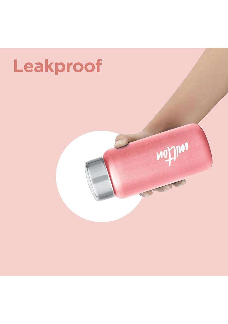 MILTON Aqua 500 Stainless Steel Water Bottle | 500 ml | 16.9 fl oz | Leak Proof | Rust Resistant - Indya
