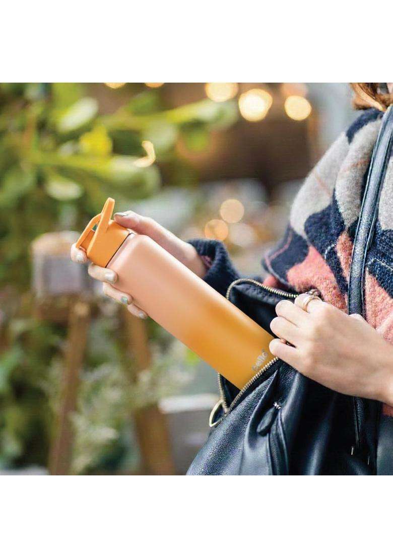 CELLO Aqua Pro Max Stainless Steel Water Bottle Pink and Yellow | 1000 ml | 33.8 fl oz | Leak Proof - Indya