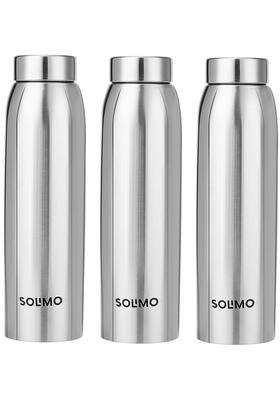 Solimo Amazon Brand Solimo Stainless Steel Water Bottle | 1 L | 1.1 Qt | 3-Piece Set