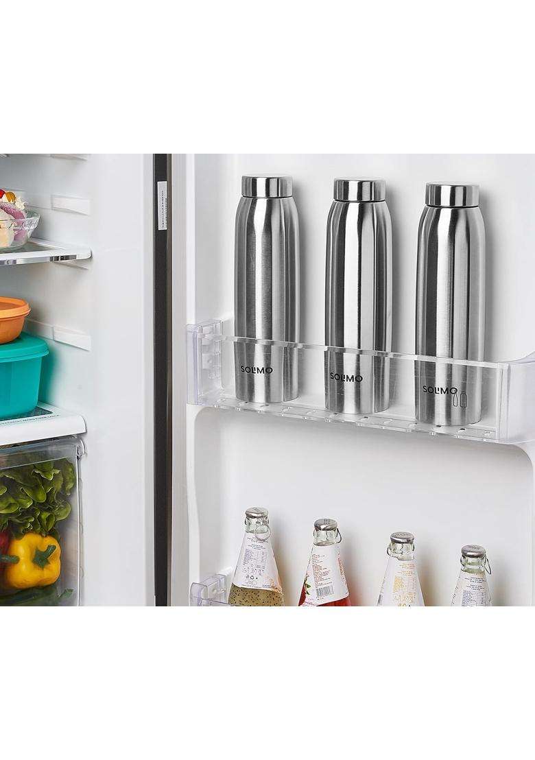Solimo Amazon Brand Solimo Stainless Steel Water Bottle | 1 L | 1.1 Qt | 3-Piece Set - Indya