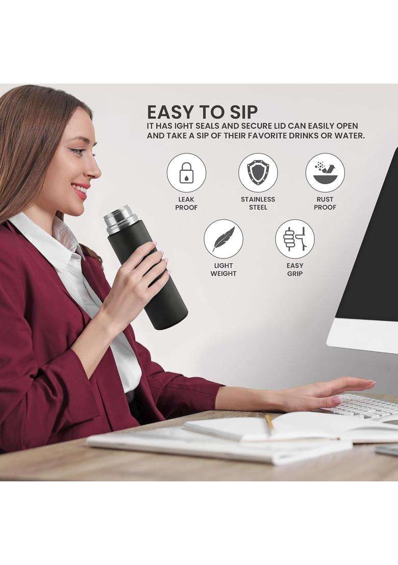 MILTON Glide 1000 Stainless Steel Water Bottle | 1 L | 1.1 Qt | Leak Proof | Rust Resistant - Indya