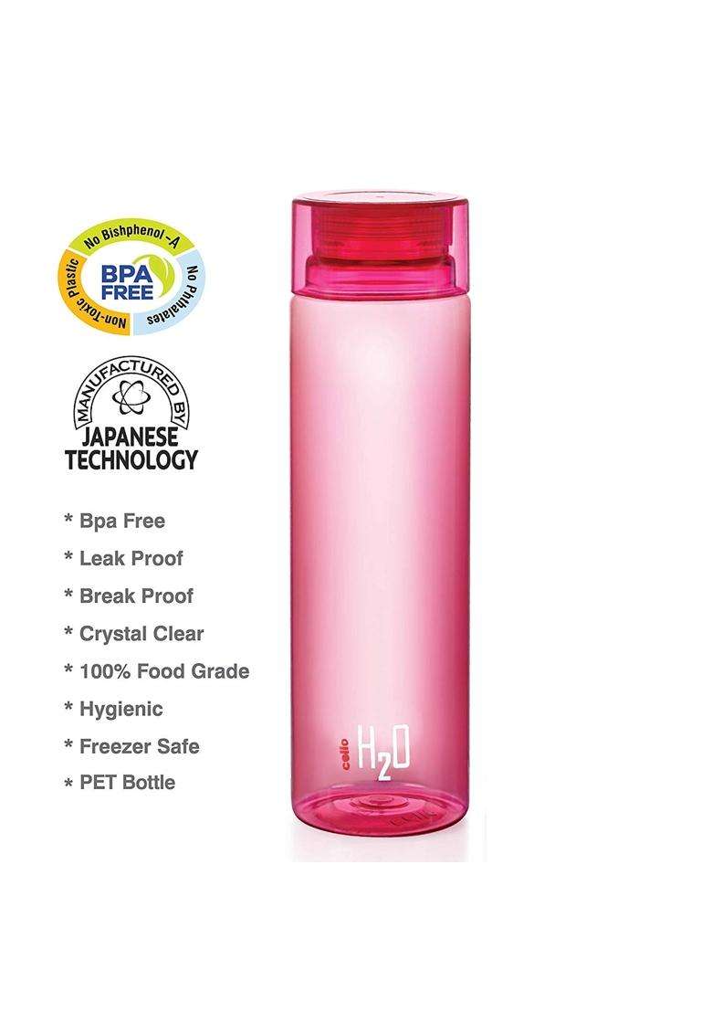 CELLO H2O Water Bottles Pcs for Daily Use | 1000 ml | 33.8 fl oz | 6-Piece Set | BPA Free | Leak Proof - Indya