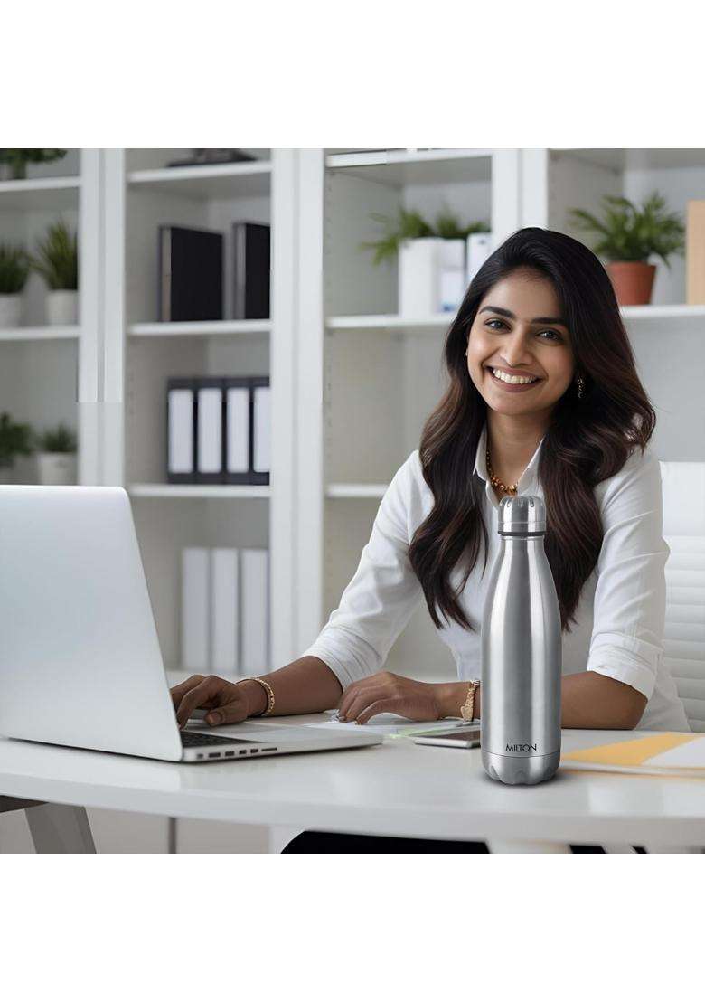 MILTON Duo DLX 500 Thermosteel Water Bottle | 500 ml | 16.9 fl oz | Leak Proof | Insulated - Indya