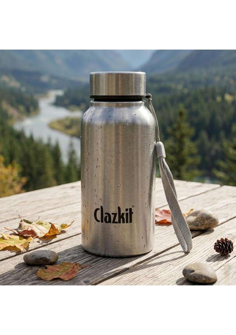Clazkit Stainless Steel Water Bottle | 500 ml | 16.9 fl oz | Food Safe - Indya