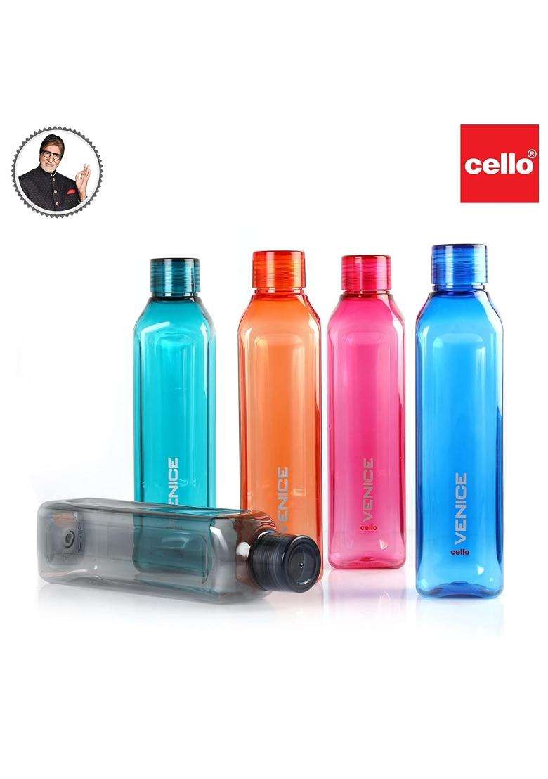 CELLO Venice Water Bottles Pcs for Daily Use | 1000 ml | 33.8 fl oz | 5-Piece Set | BPA Free | Leak Proof - Indya