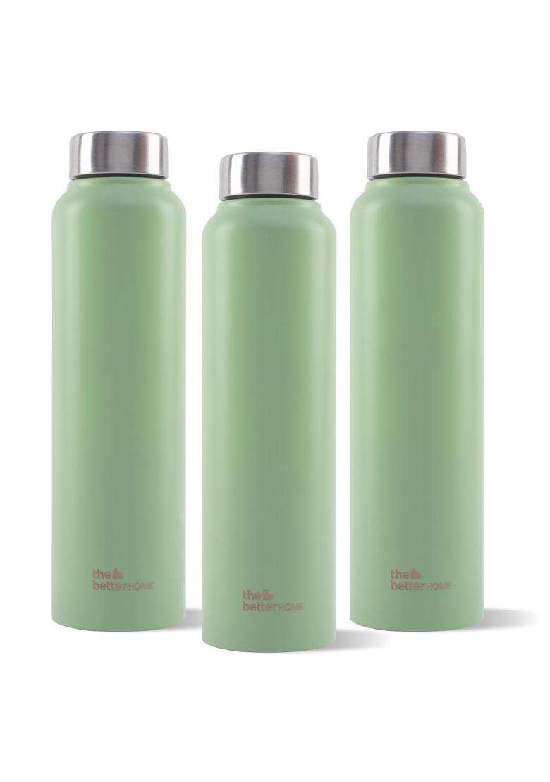 The Better Home Stainless Steel Water Bottle | 1 L | 1.1 Qt | Pack of 3 | BPA Free | Non-Toxic | Leak Proof | Rust Resistant - Indya