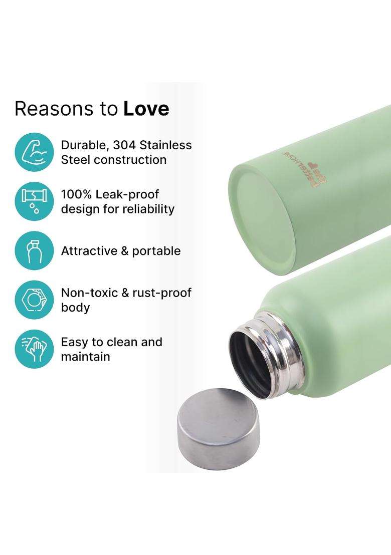 The Better Home Stainless Steel Water Bottle | 1 L | 1.1 Qt | Pack of 3 | BPA Free | Non-Toxic | Leak Proof | Rust Resistant - Indya