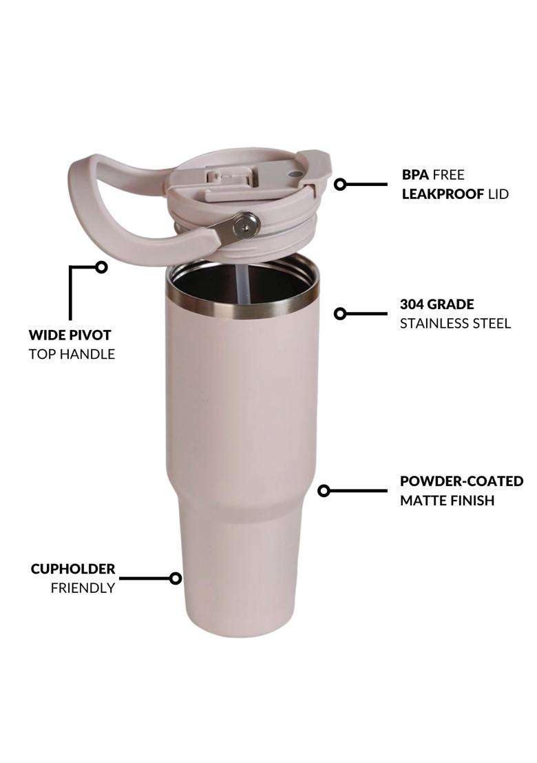 Nestasia PickSip40 Tumbler with Straw and Top Handle | 1.2 L | 1.3 Qt | Leak Proof | Insulated - Indya