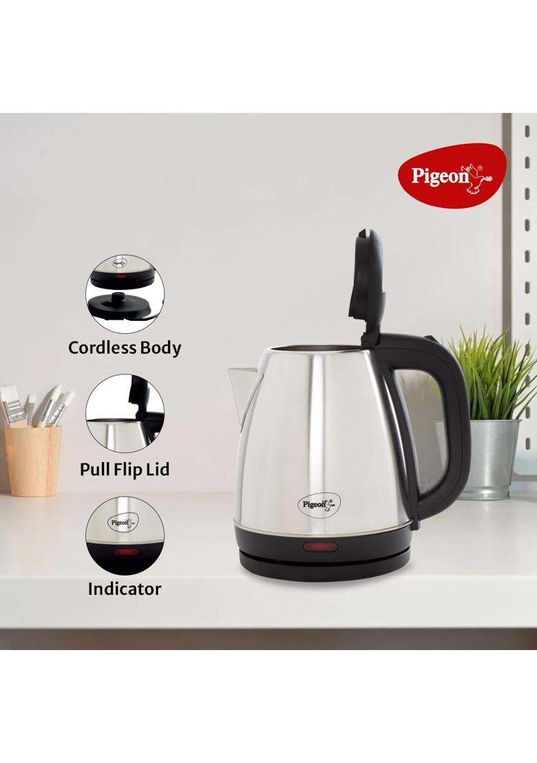 Pigeon Hot Kettle and Stainless Steel Water Bottle Combo Used for Boiling Water | 1.5 L | 1.6 Qt - Indya