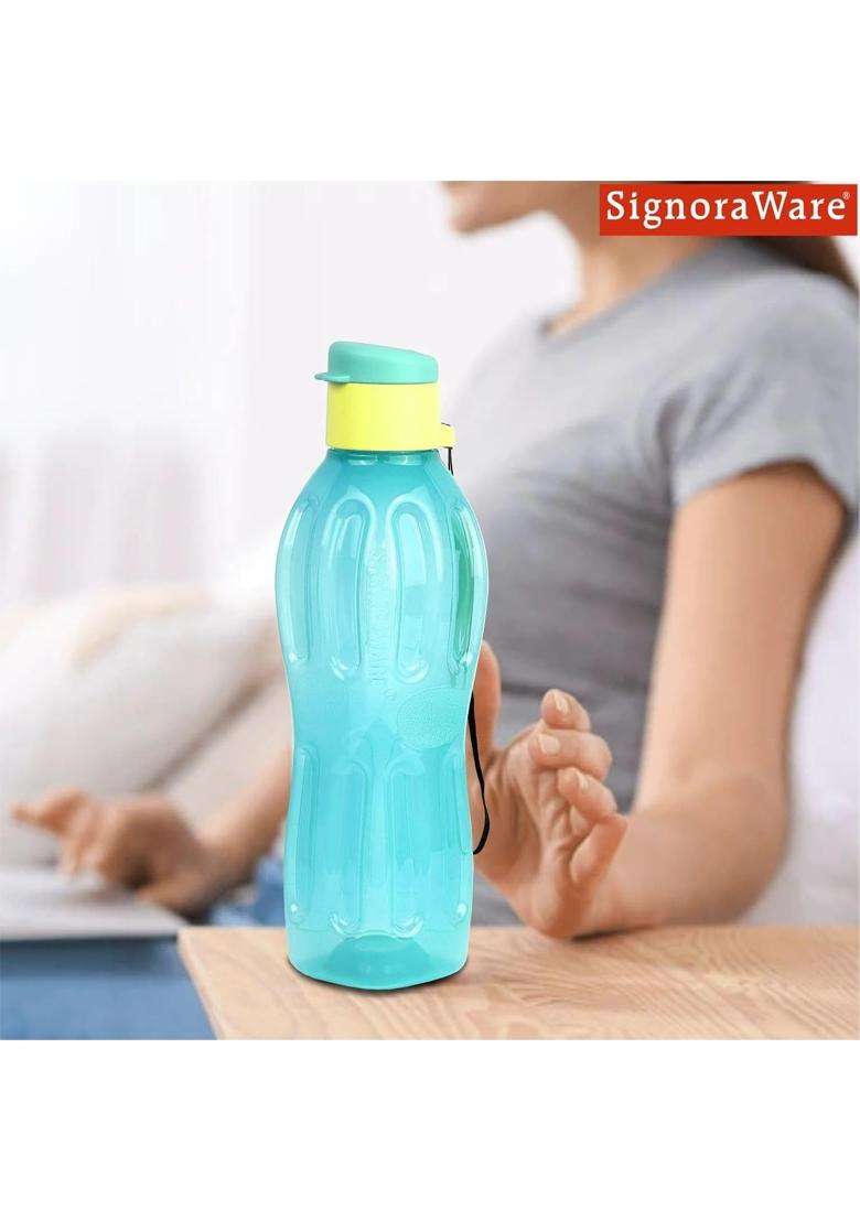 SIGNORA WARE Signoraware Fliptop BPA Free Plastic Water Bottle | 500 ml | 16.9 fl oz | 3-Piece Set | Leak Proof - Indya