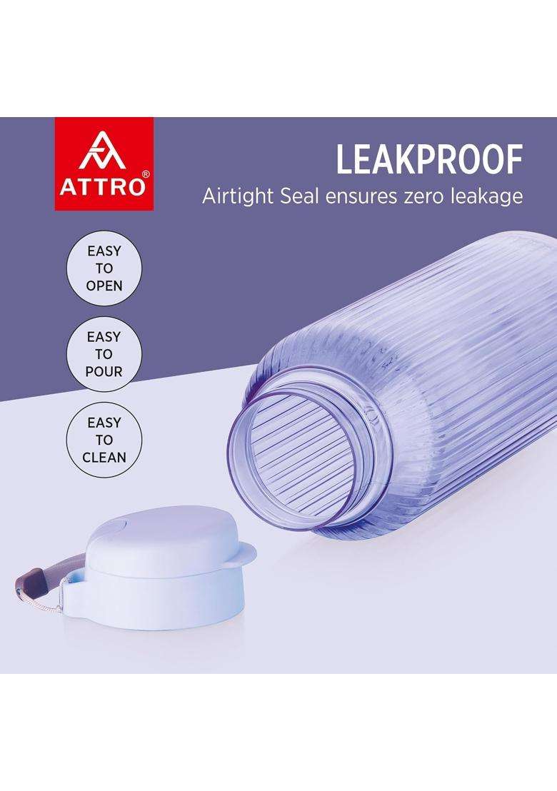 ATTRO Linear BPA-Free Plastic Water Bottle with Leak-Proof Flip-Top Cap | 1.5 L | 1.6 Qt - Indya