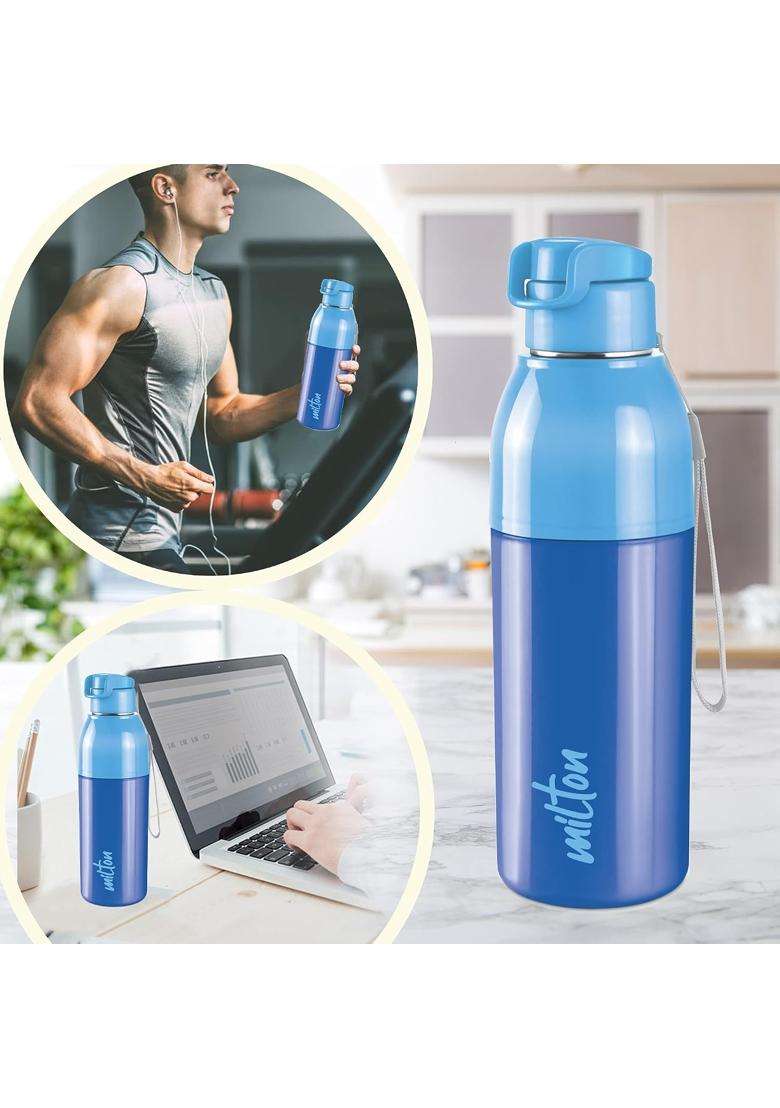 MILTON Water Bottle Steel Convey 600 PU Insulated | 500 ml | 16.9 fl oz | BPA Free | Leak Proof - Indya