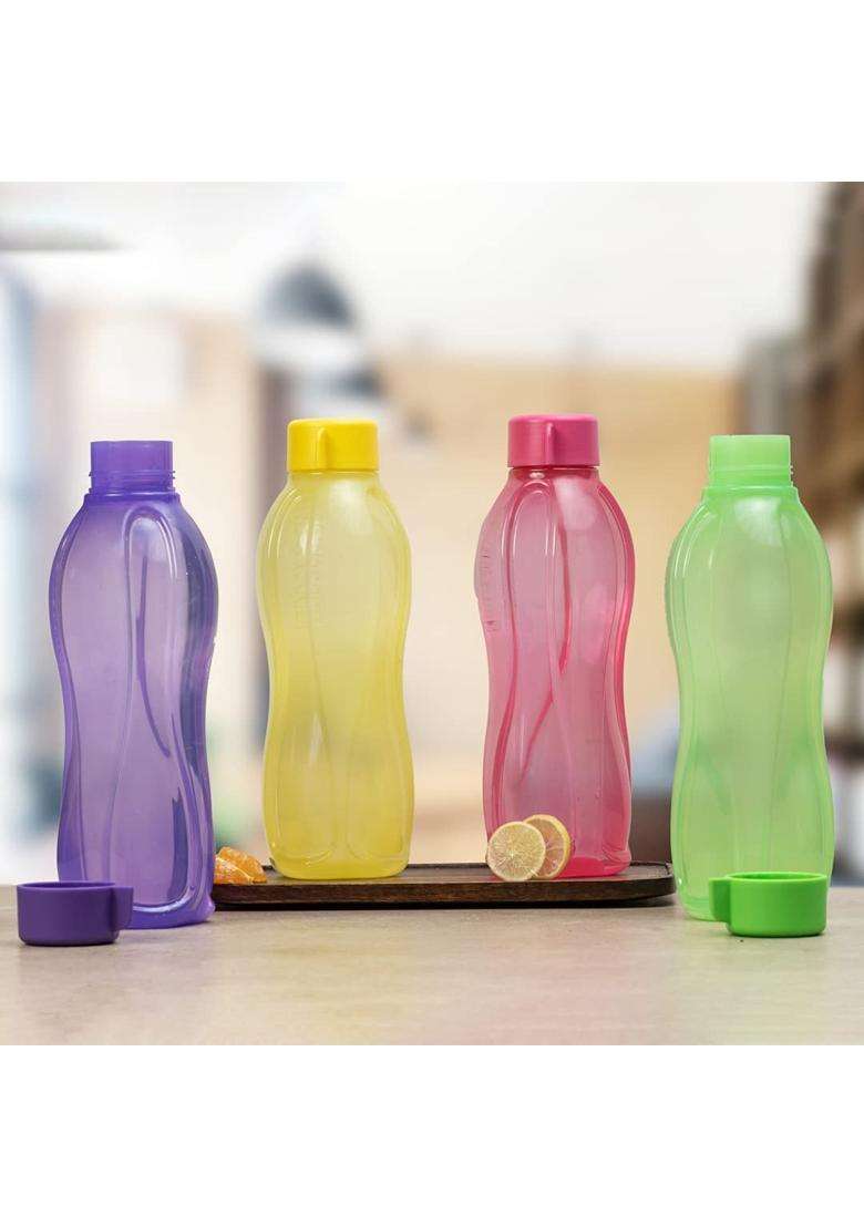 Tupperware Aquasafe Plastic Bottle | 1000 ml | 33.8 fl oz | 4-Piece Set - Indya