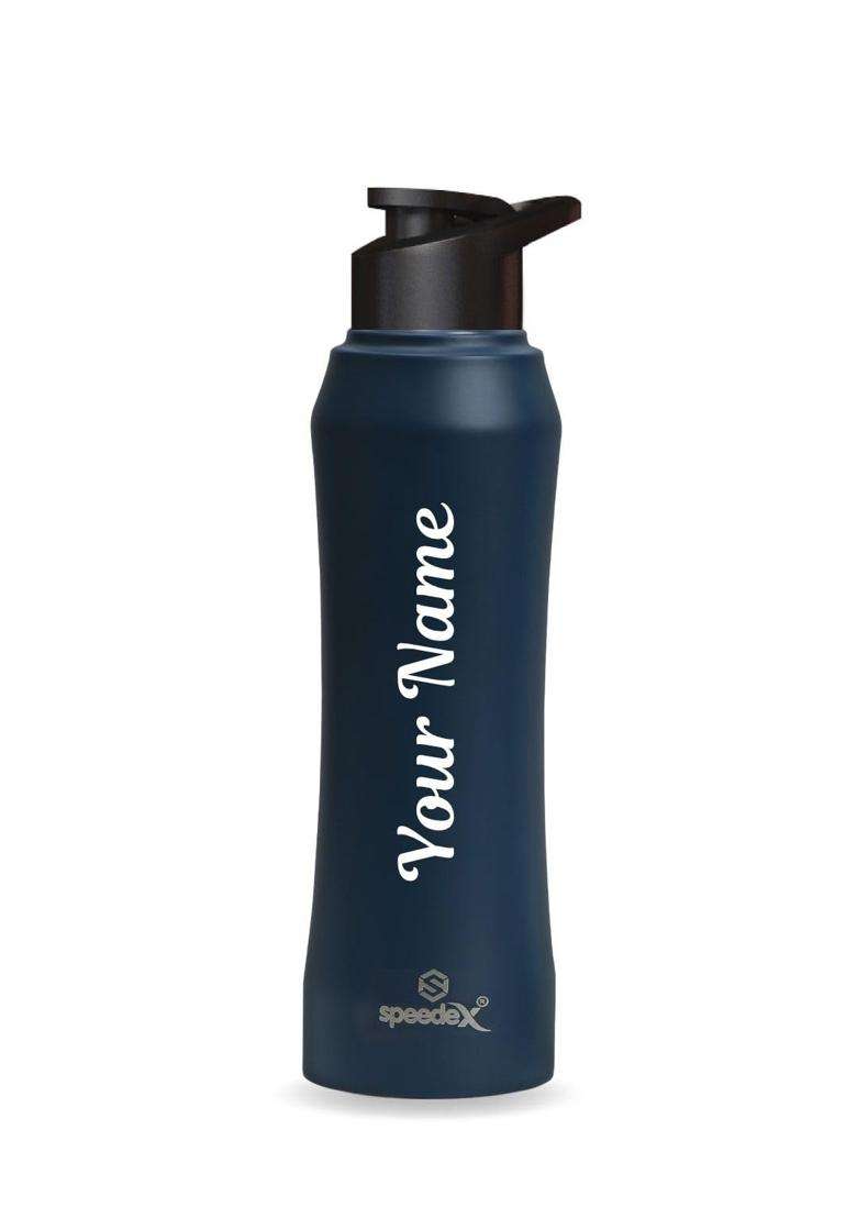 Speedex Stainless Steel Glacia Customised Darkblue Water Bottle with Sipper Cap | 1 L | 1.1 Qt | Leak Proof - Indya