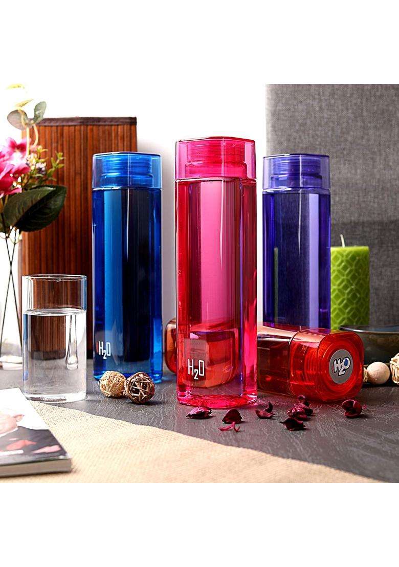 CELLO H2O Squaremate Water Bottle | 1000 ml | 33.8 fl oz | 6-Piece Set | Leak Proof | Food Safe - Indya