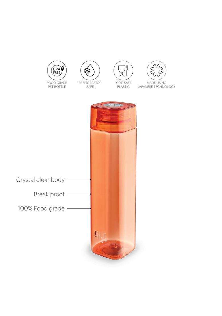 CELLO H2O Squaremate Water Bottle | 1000 ml | 33.8 fl oz | 6-Piece Set | Leak Proof | Food Safe - Indya