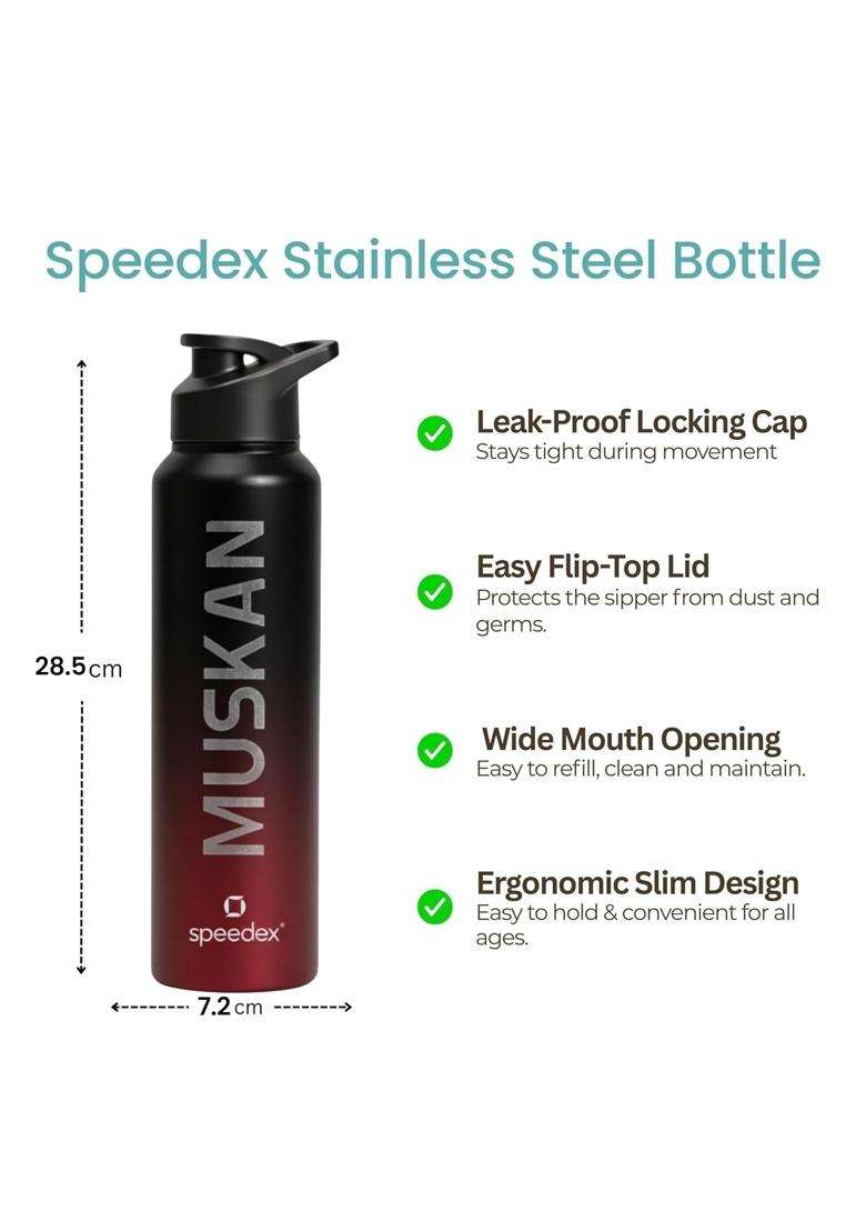 Speedex Engraved Name Stainless Steel Sipper Water Bottle | 1 L | 1.1 Qt - Indya
