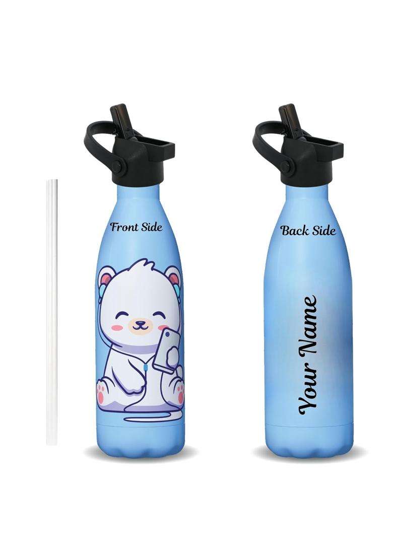 Speedex Milo Kids Stainless Steel Customized Water Bottle | 500 ml | 16.9 fl oz | BPA Free | Leak Proof - Indya
