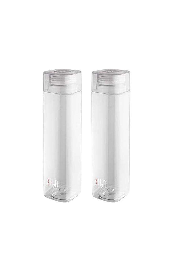 CELLO Go Bravely Plastic Cello H2O Squaremate Water Bottle Clear | 500 ml | 16.9 fl oz - Indya
