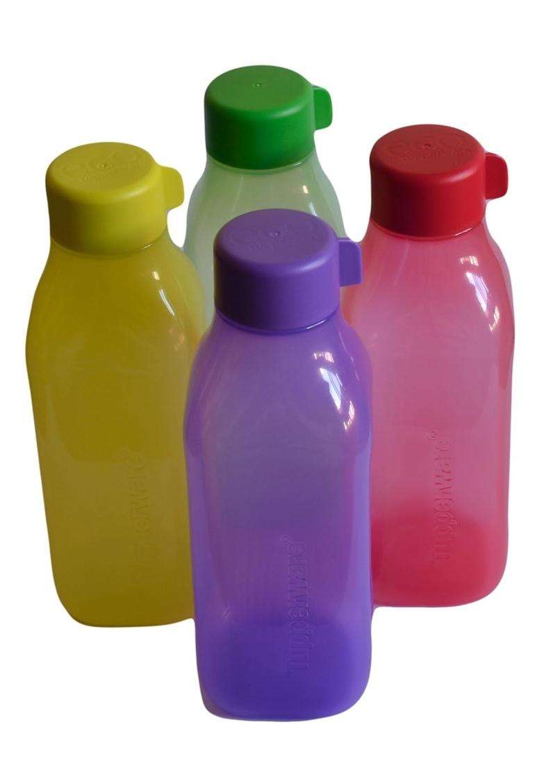 Tupperware Square Plastic Water Bottle Set | 1 L | 1.1 Qt - Indya
