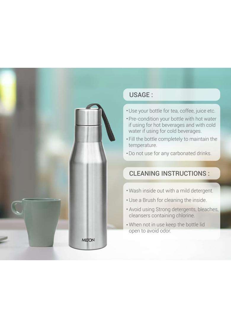 MILTON Super 1000 Stainless Steel Water Bottle | 1 L | 1.1 Qt | BPA Free | Leak Proof | Rust Resistant - Indya