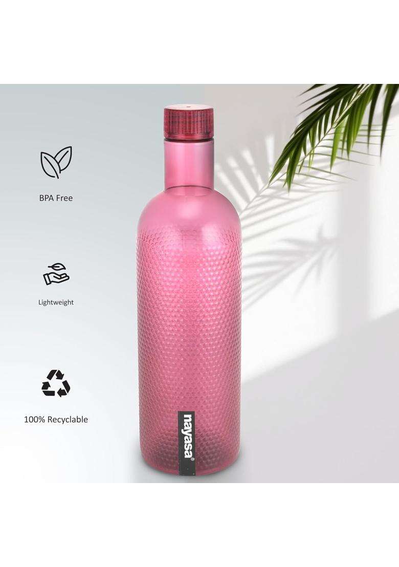 Nayasa Turtle Plastic Water Bottle | 1000 ml | 33.8 fl oz | 6-Piece Set | BPA Free | Leak Proof - Indya