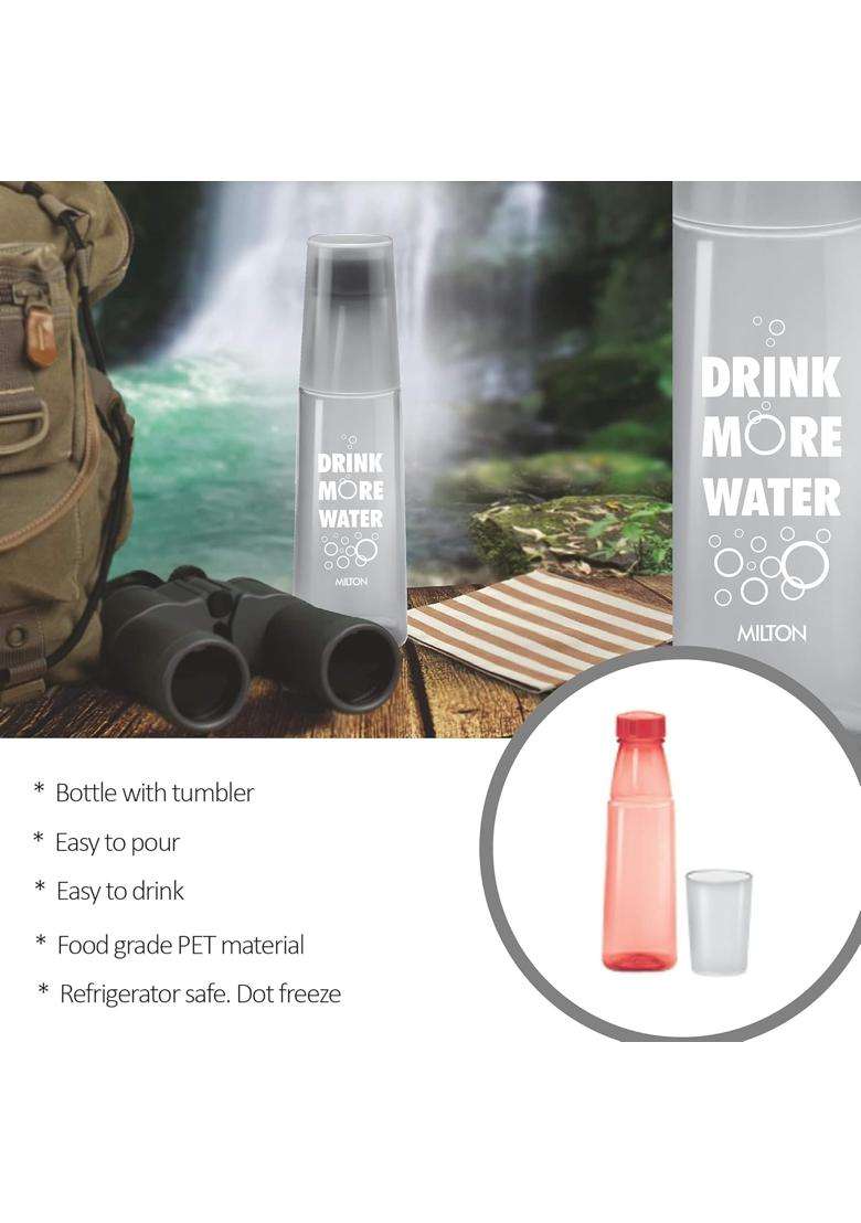 MILTON KIP SIP Water Bottles with Drinking Glass Lid | 1 L | 1.1 Qt | Pack of 4 | BPA Free | Leak Proof - Indya