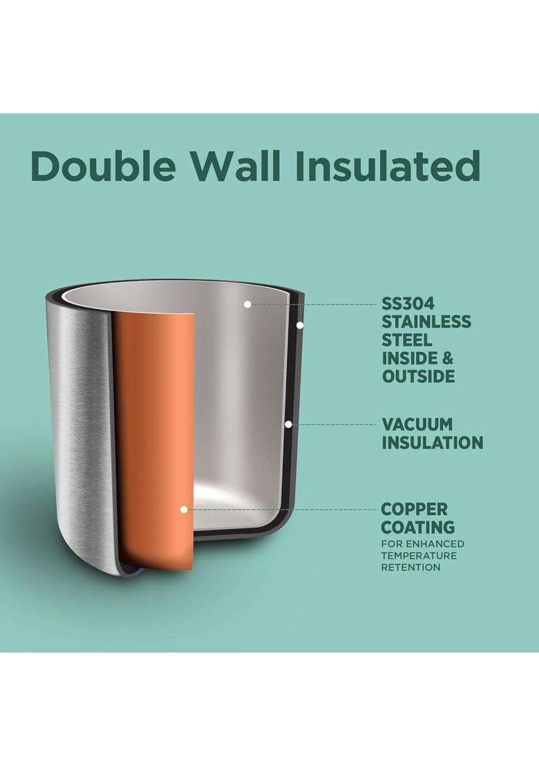 MILTON Eco-Flip 1000 Thermosteel Double Walled Vacuum Insulated Thermos Flask | 1000 ml | 33.8 fl oz | Leak Proof - Indya