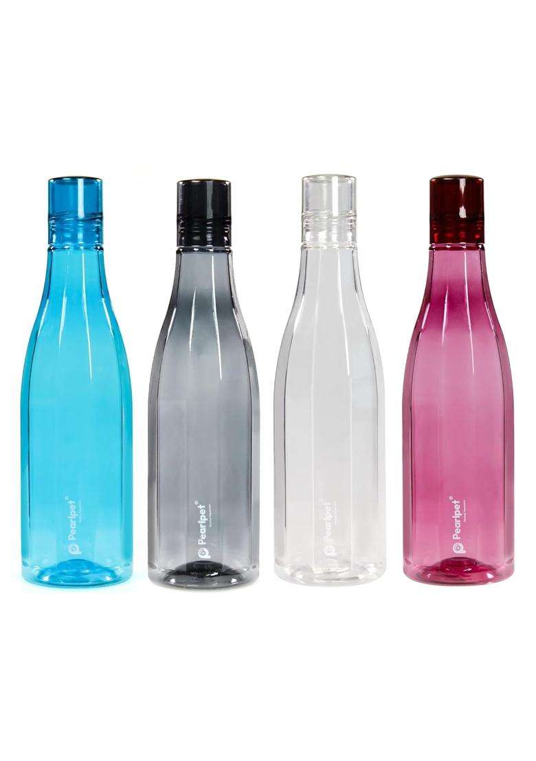 PEARLPET Azzure BPA-free Plastic Water Bottle Pcs | 1000 ml | 33.8 fl oz | 4-Piece Set - Indya