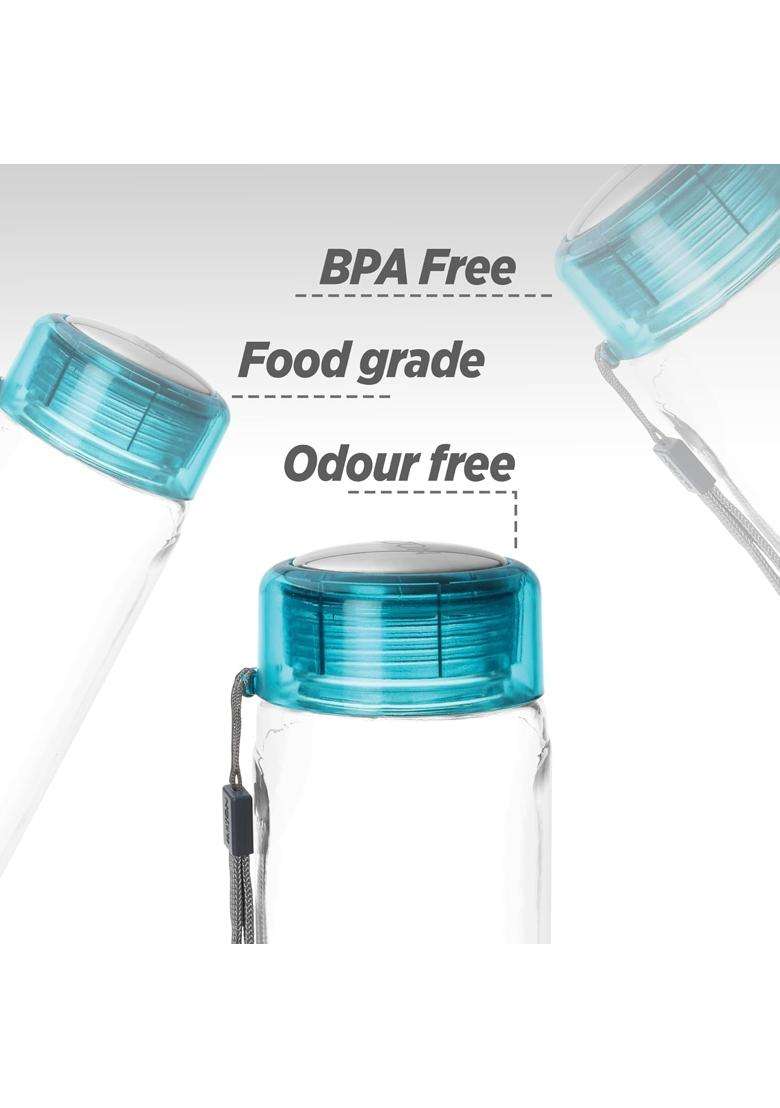 Treo By Milton Hector Glass Bottle I Leak Proof I Premium Glass I Food Grade-Bpa | 1000 ml | 33.8 fl oz - Indya