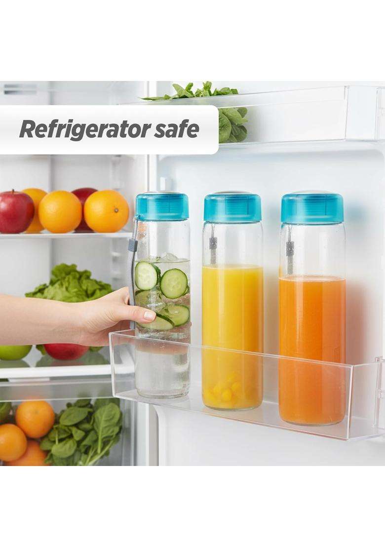 Treo By Milton Hector Glass Bottle I Leak Proof I Premium Glass I Food Grade-Bpa | 1000 ml | 33.8 fl oz - Indya