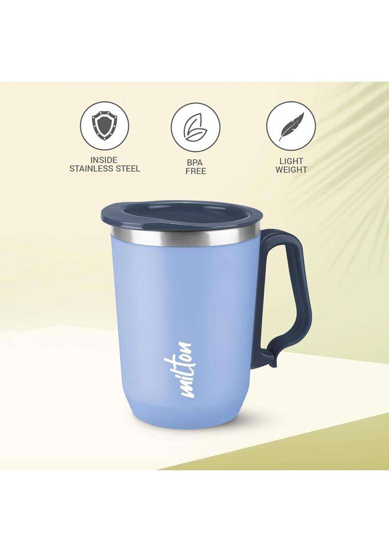 MILTON Cool Touch Coastal Coffee Mug 350 Double Walled Inner Stainless Steel Tea Mug | 300 ml | 10.1 fl oz - Indya