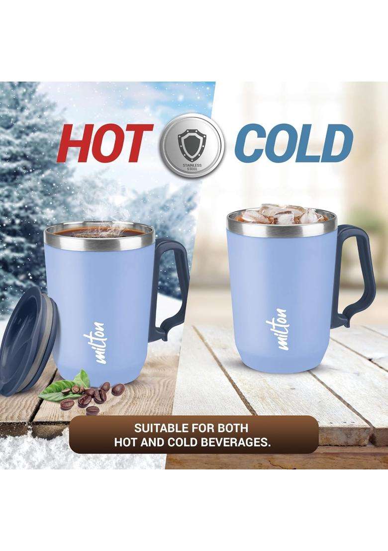 MILTON Cool Touch Coastal Coffee Mug 350 Double Walled Inner Stainless Steel Tea Mug | 300 ml | 10.1 fl oz - Indya