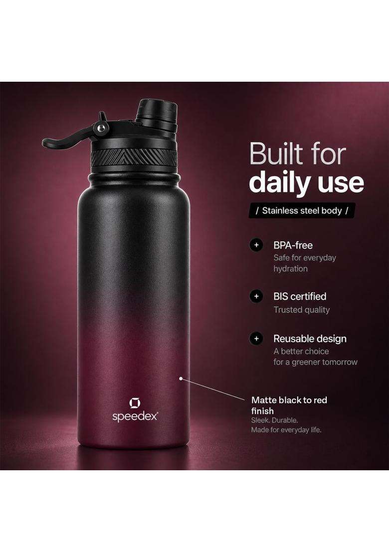 Speedex Vacuum Insulated Stainless Steel Water Bottle | 1 L | 1.1 Qt | Leak Proof - Indya